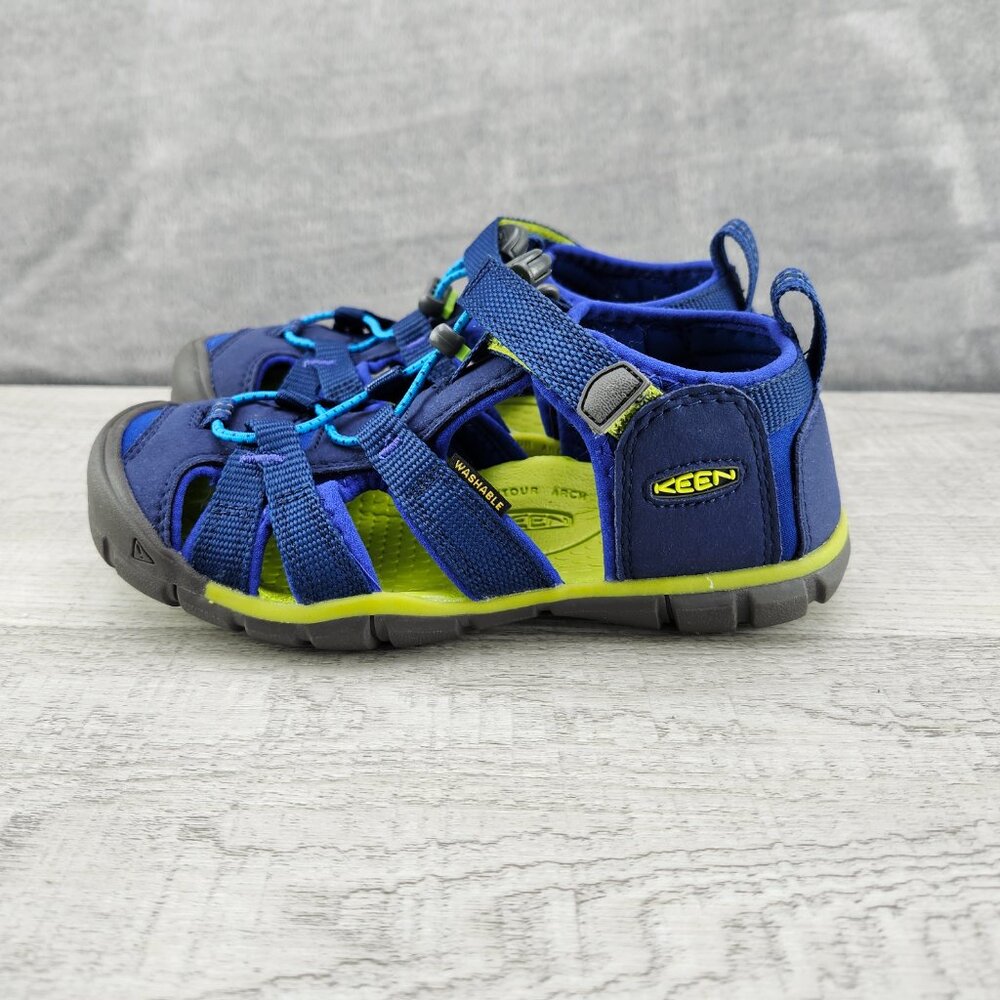 Keen Seacamp II CNX Unisex Size 2 (EU34) Blue Depths Chartreus Closed Toe Sandal - Picture 2 of 15